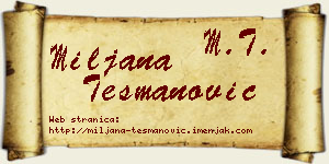 Miljana Tešmanović vizit kartica